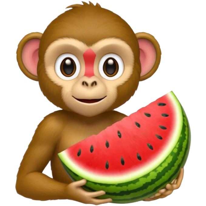 Monkey holding watermelon emoji