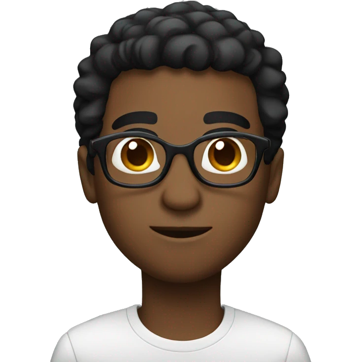 Black hair guy with glasses emoji