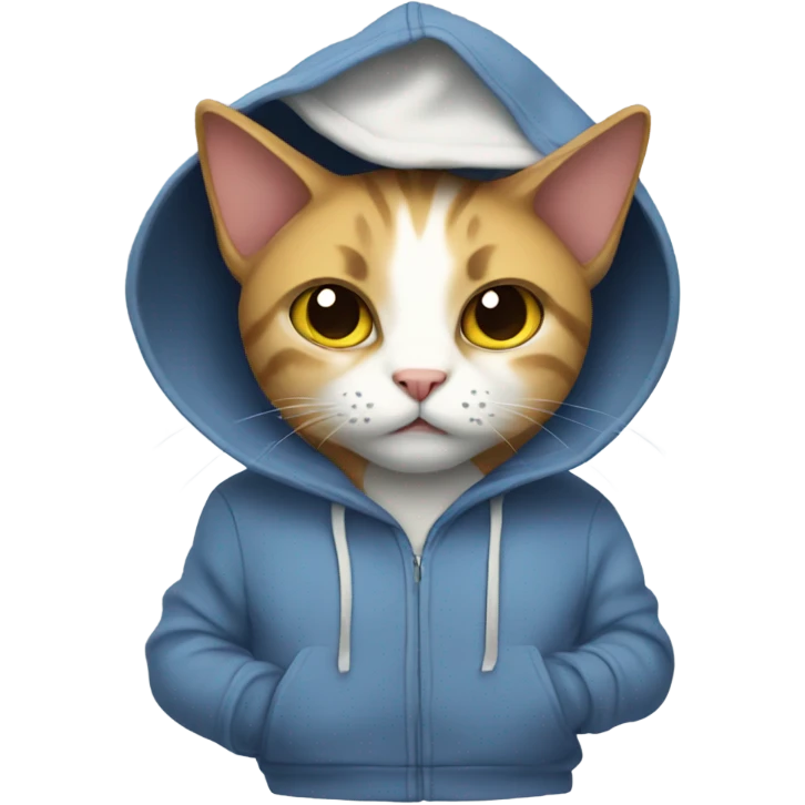 Cat wearing a hoodie  emoji