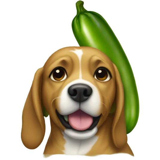 Dog on a pickle emoji