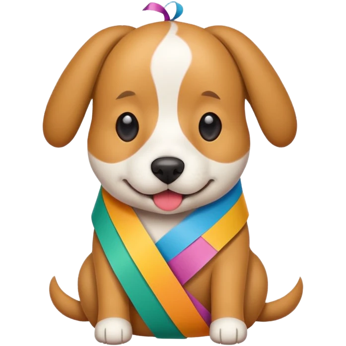 Dog in wrapped paper new yaer  emoji