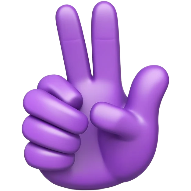 3D emoji of a purple hand showing thumbs up, soft lighting, playful and modern, branded style emoji