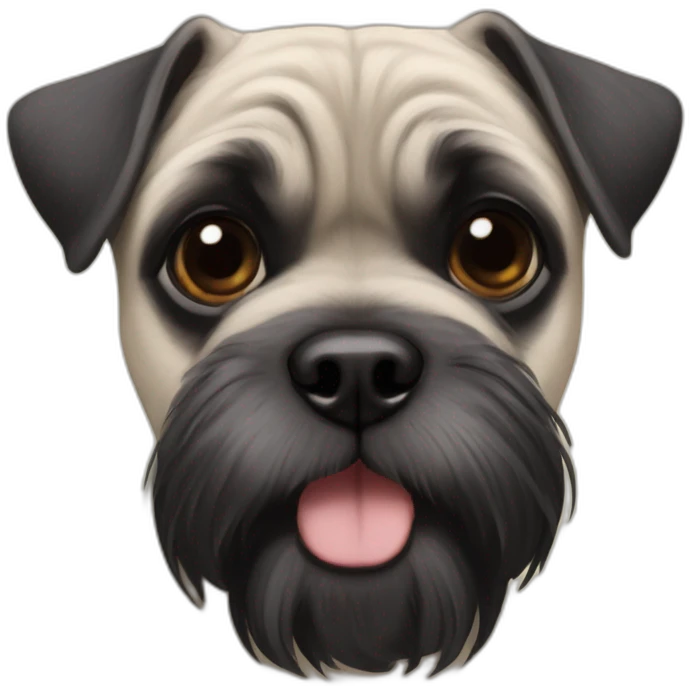 A pug x schnauzer emoji