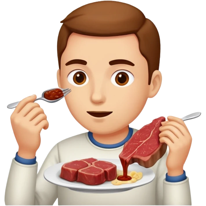 Person eating a horse emoji