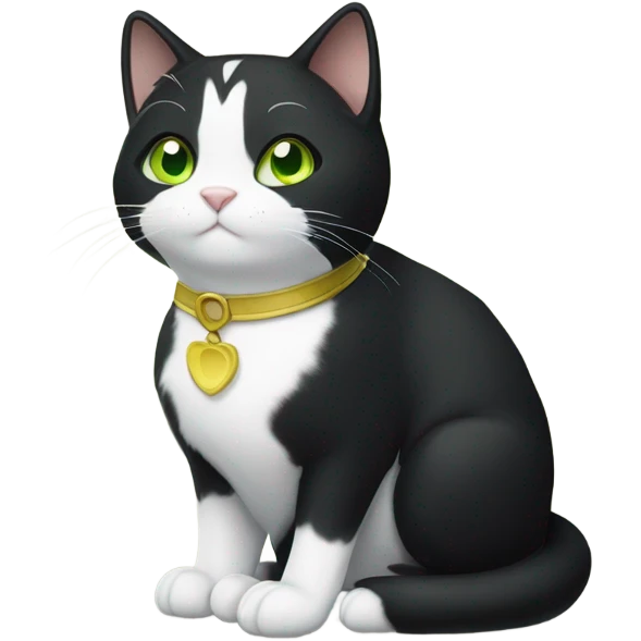 Black and white tuxedo cat emoji