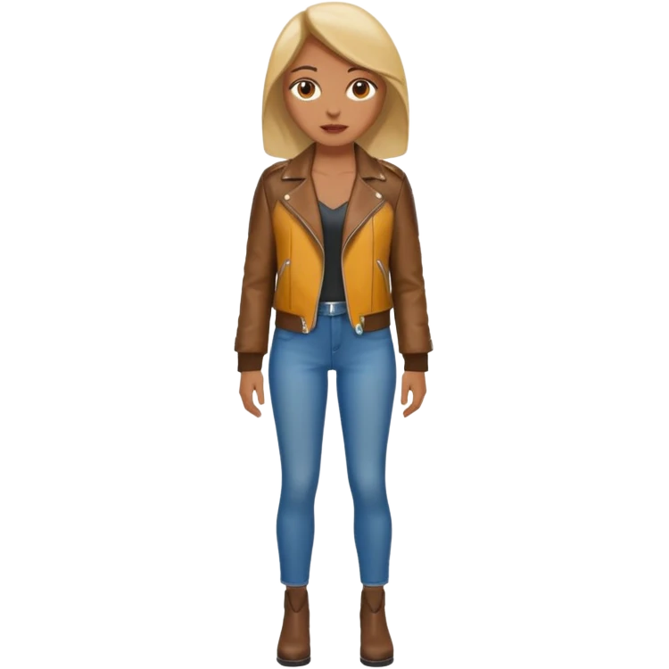 Women in leather jocket, full body, different color leather jocket, close up emoji