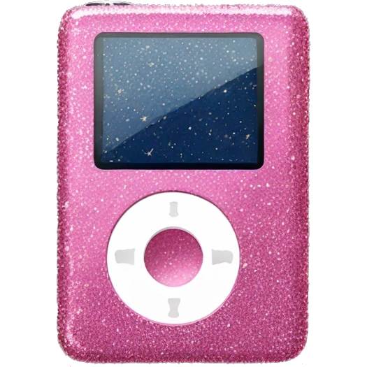 Pink iPod mini with glitter and sparkles on it emoji