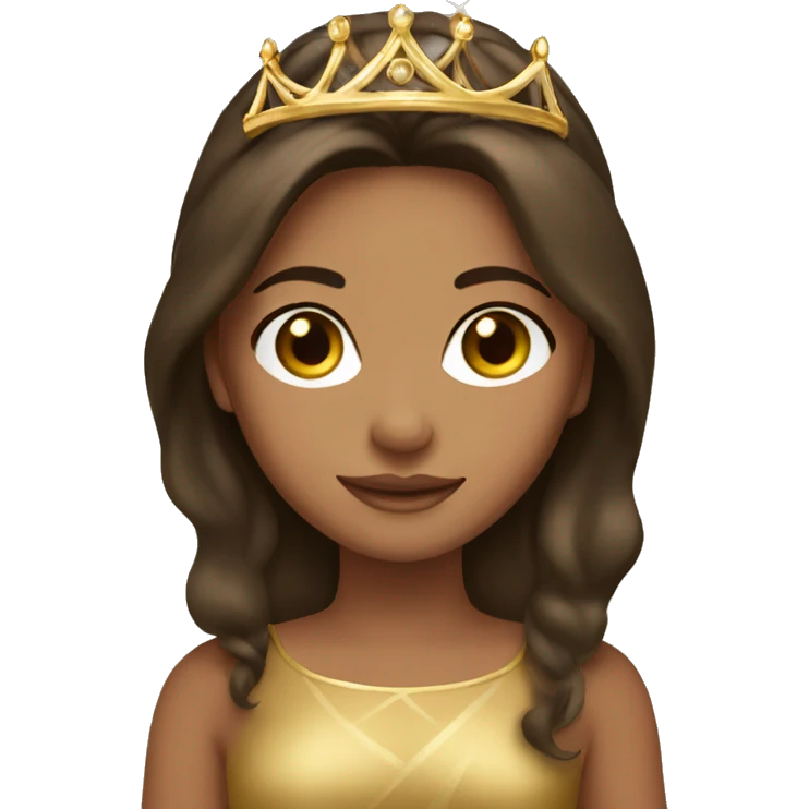 Tan brunette girl wearing gold tiara emoji