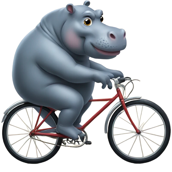 Hippo on a bicycle emoji