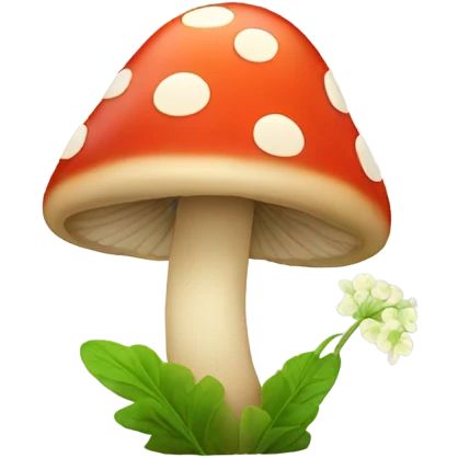 Mushroom holding flowers emoji