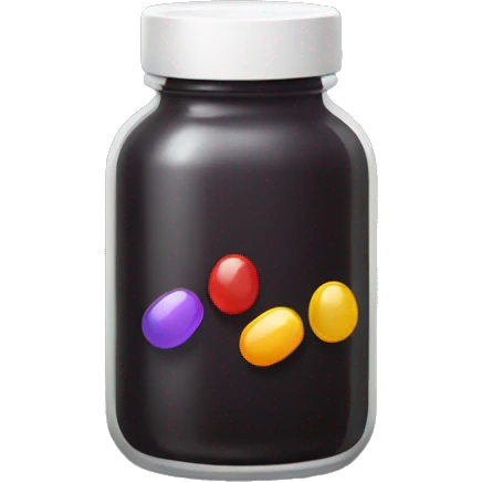 Dark glass bottle with supplements  emoji