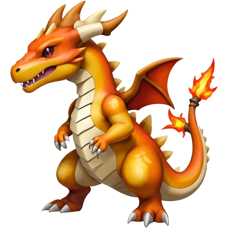 Shiny Exotic Excessive Mysterious Cubone-Marowak-Charizard-Pokémon-Fakémon-hybrid-creature (full body) emoji