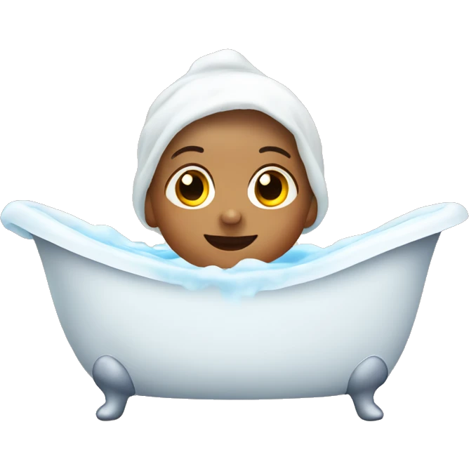 baby in bathtub with foam head emoji