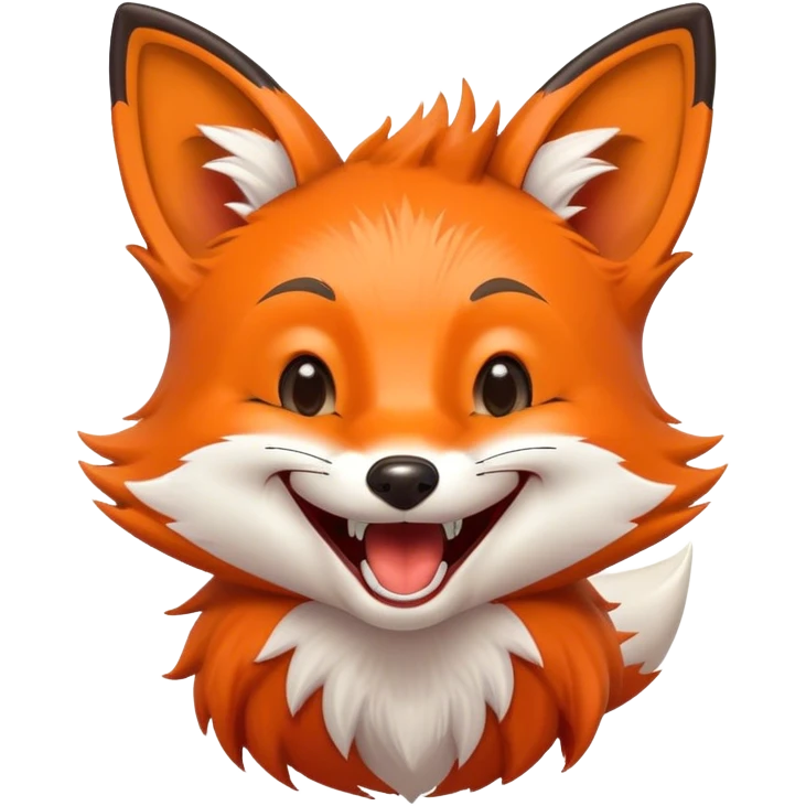 Tiny fox laughing out loud emoji