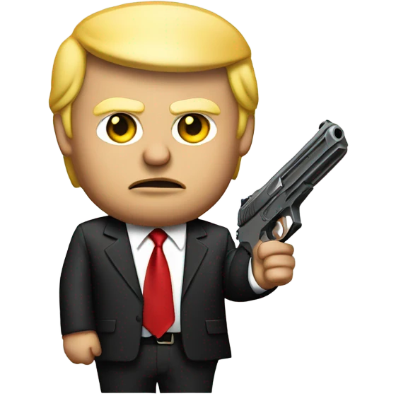 Trump with a gun emoji