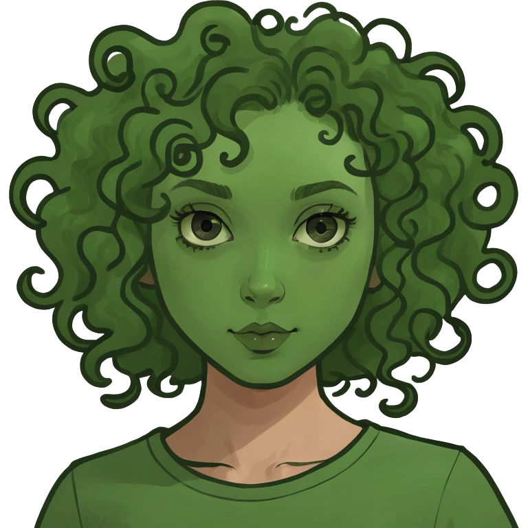 Curly hair girl emoji