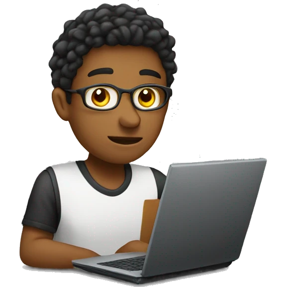 Typical student on computer since major emoji