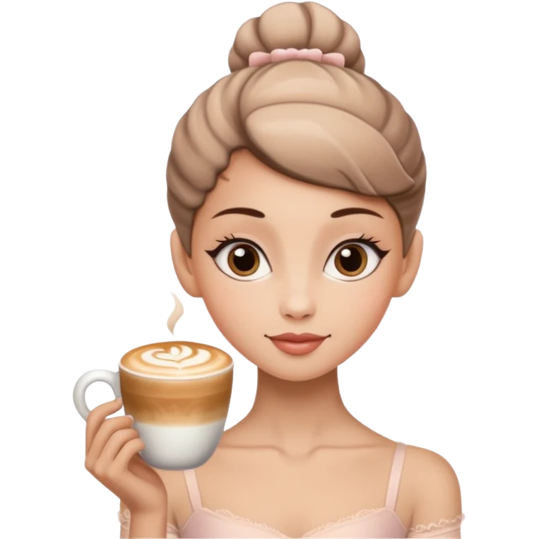 Ballerina con testa di cappuccino emoji