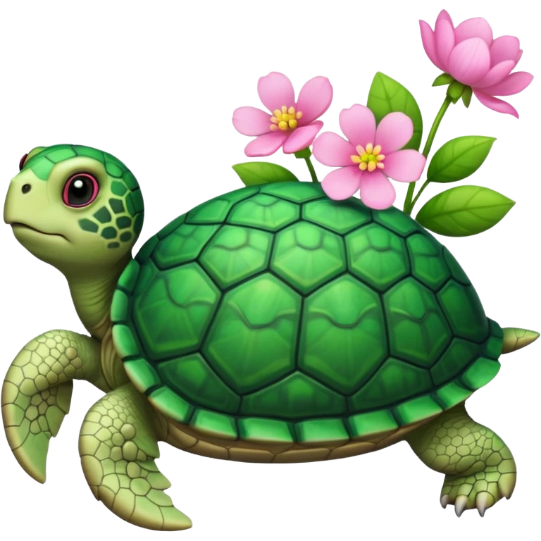 Turtle with blossom emoji