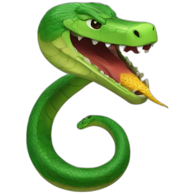 Serpent attaque une tortu emoji