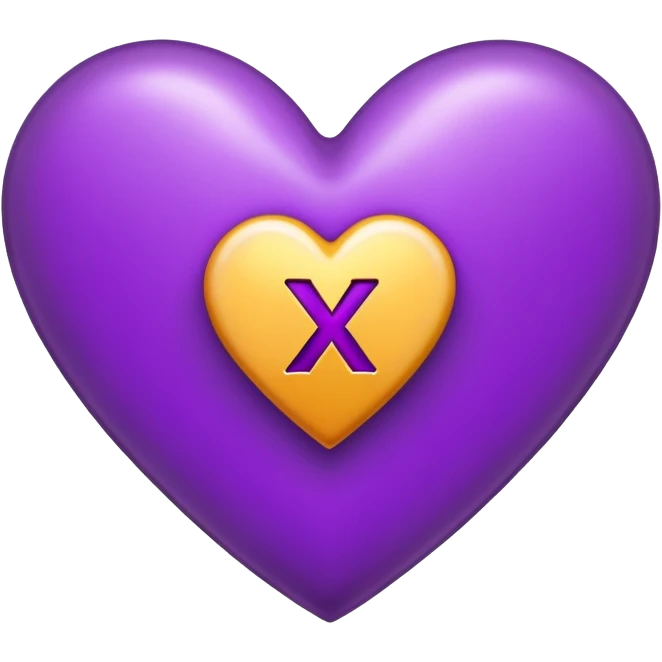 The Letter “x” inside a Purple Heart emoji
