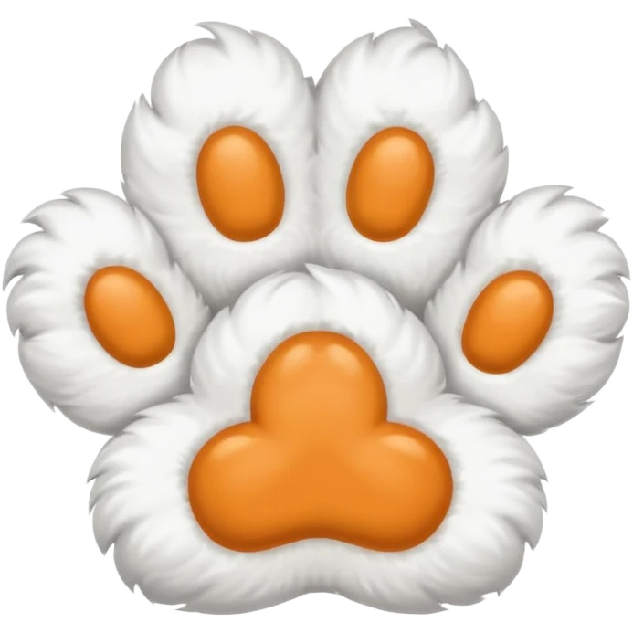 white fluffy paw, view from the top, cute, paw only emoji