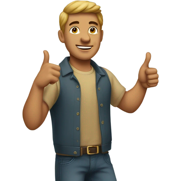 guy pointing both thumbs at himself  emoji