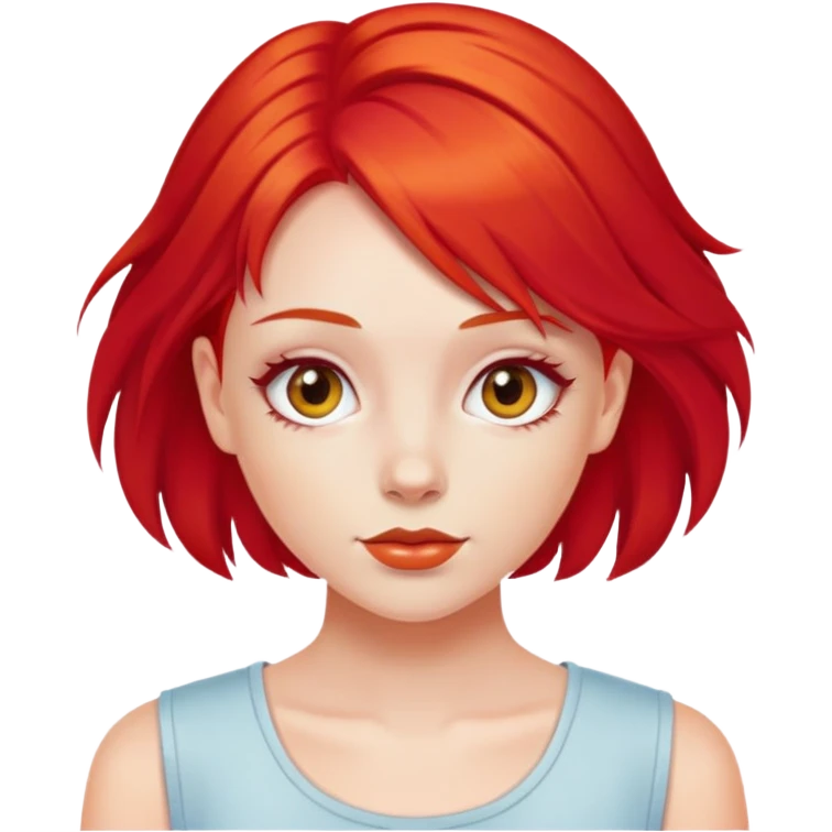 y2k fashion girl with bright red hair emoji
