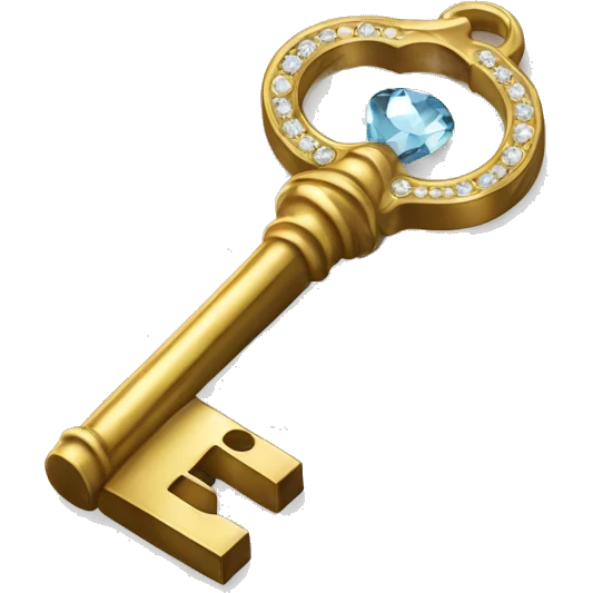 glass key / with diamonds emoji