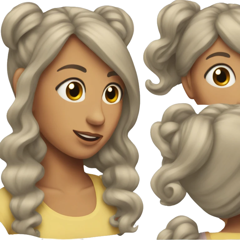 mujer con pelo largo emoji