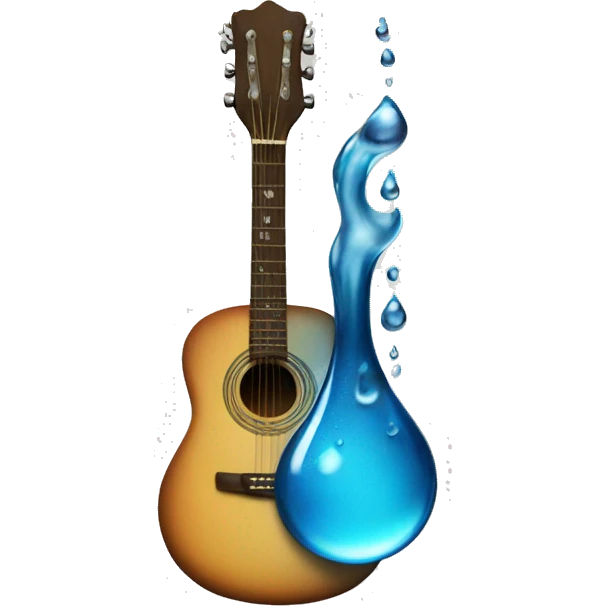 Water drop on a guitar emoji
