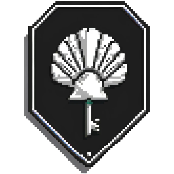 Camino de Santiago road sign with scallop shell symbol emoji