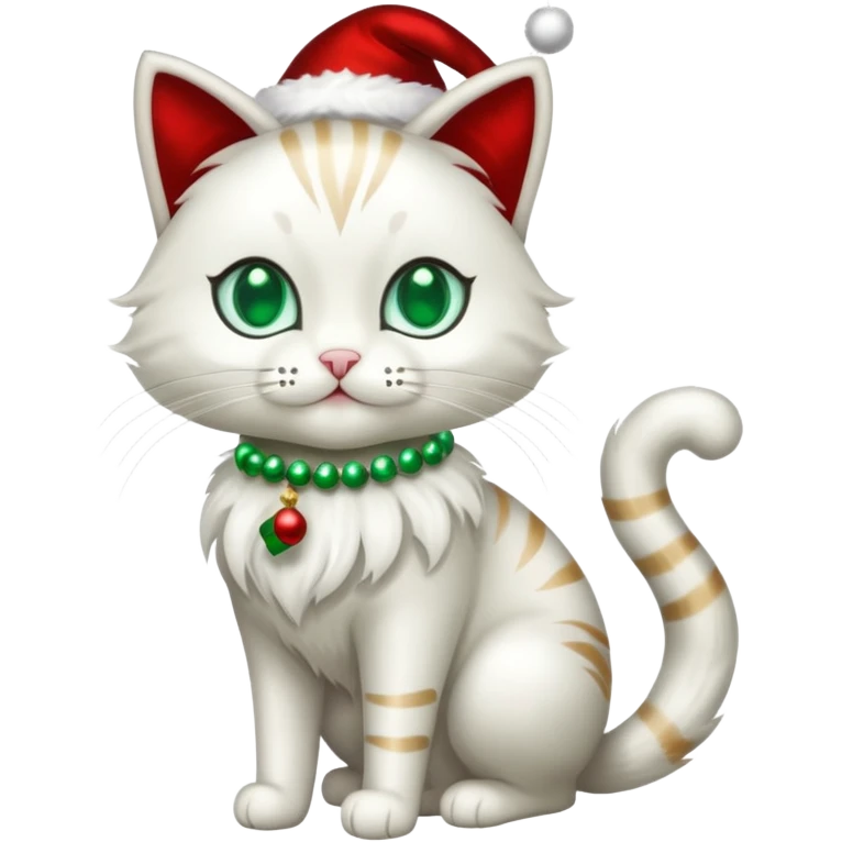 a full-body silk cat with Christmas accessories  emoji