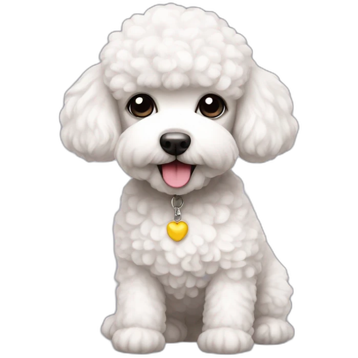 lovely white toypoodle emoji