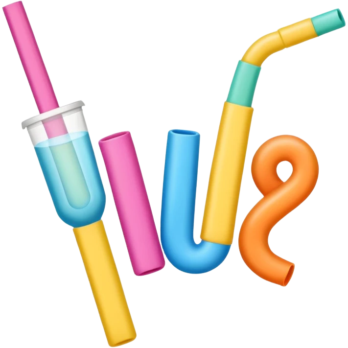 Bendy straw that spells the word bride emoji
