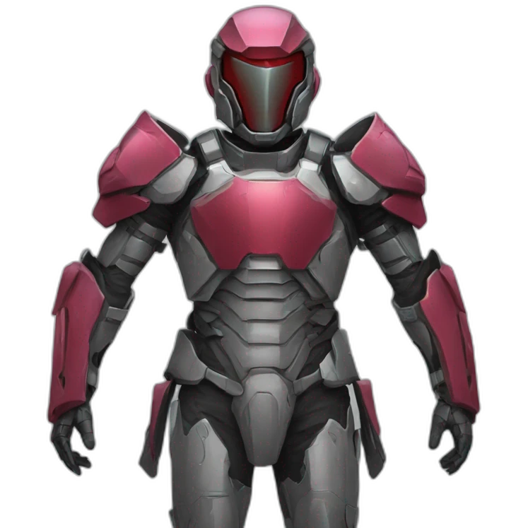futuristic Autonomous Combat armored colored crimson breastplate emoji