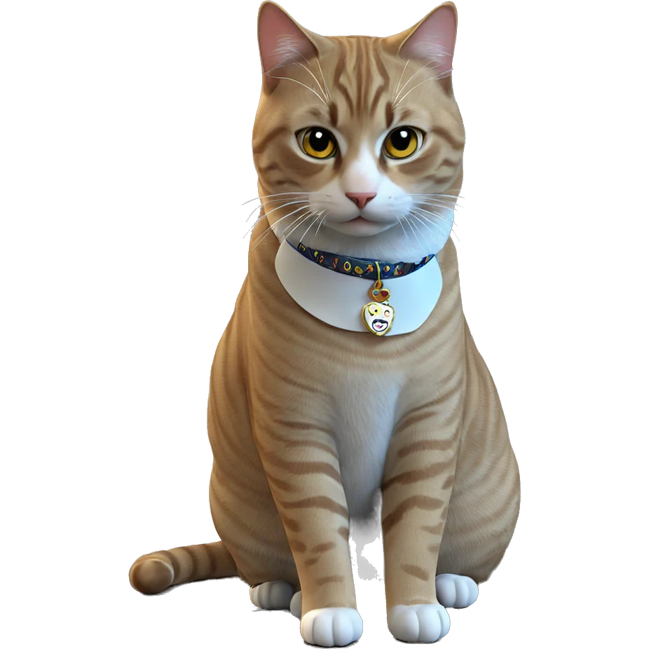 cat with collar indoors emoji