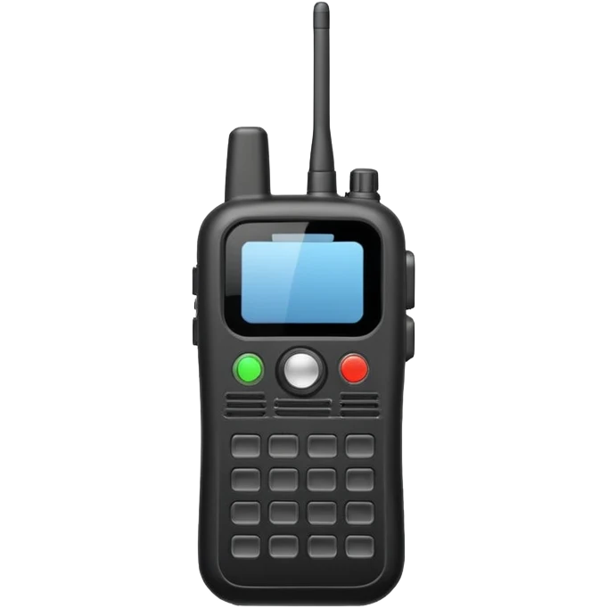 Black police walkie talkie with antenna emoji