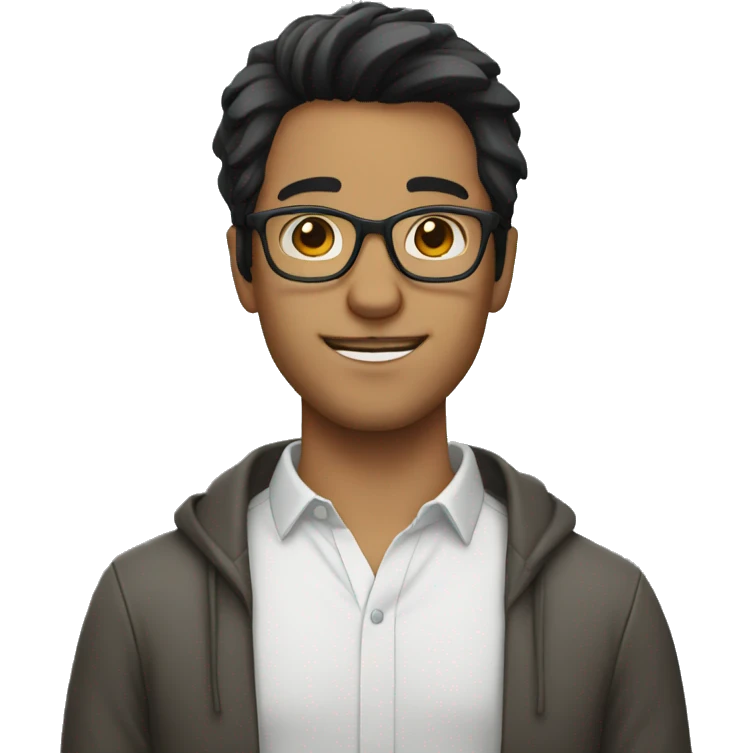 guy with dark hair and glasses emoji