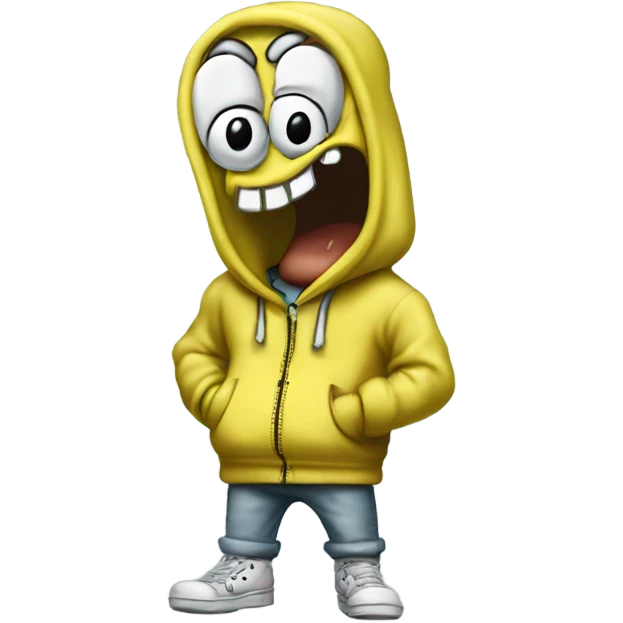 spongebob squidward with hoodie like graffity writer emoji