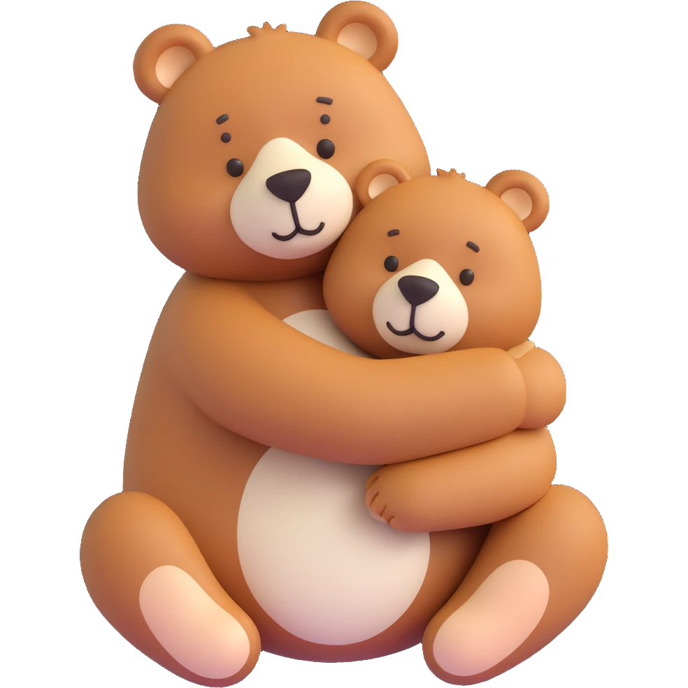 brown and white bear hugging emoji