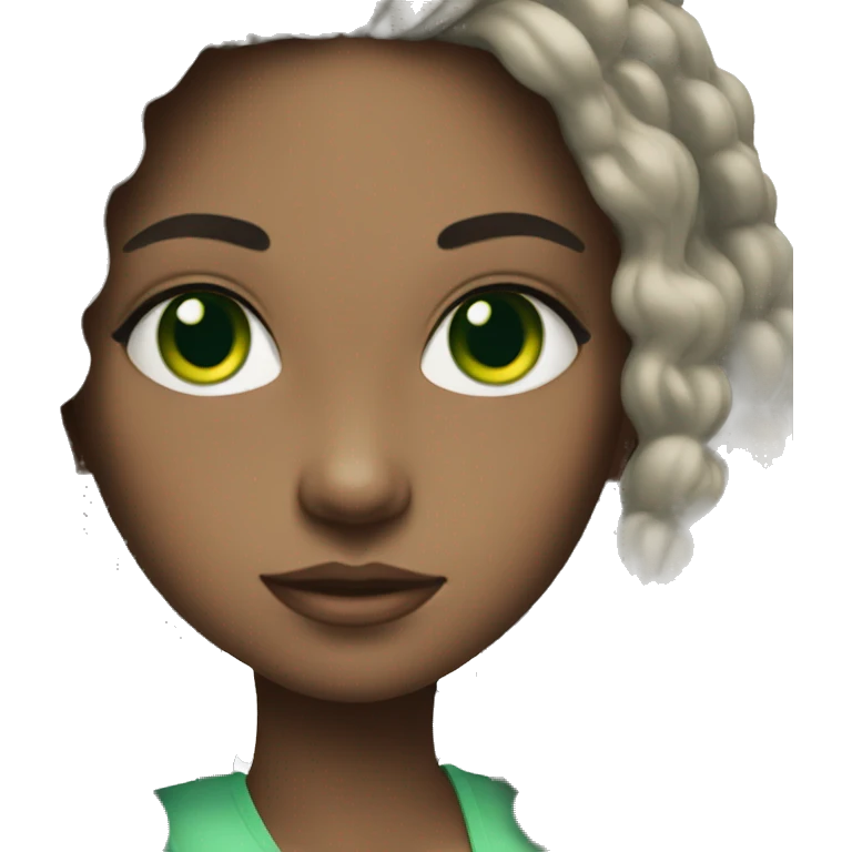 Rich girl with dark hair and green eyes emoji