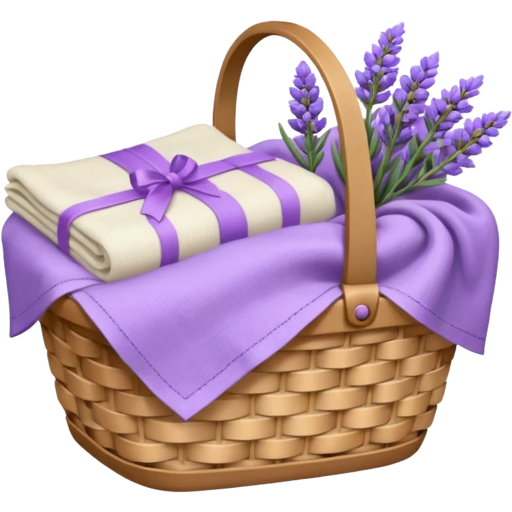 Basket of linens and lavender emoji