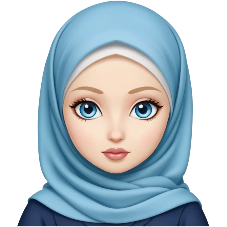 pretty bratz baddie, pale skin, hijabi, blue eyes emoji