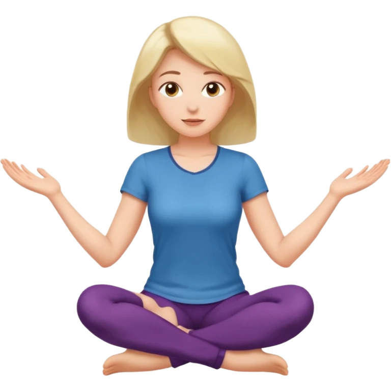 Woman on knees, forward facing, head looking up, arms outstretched either side of her emoji