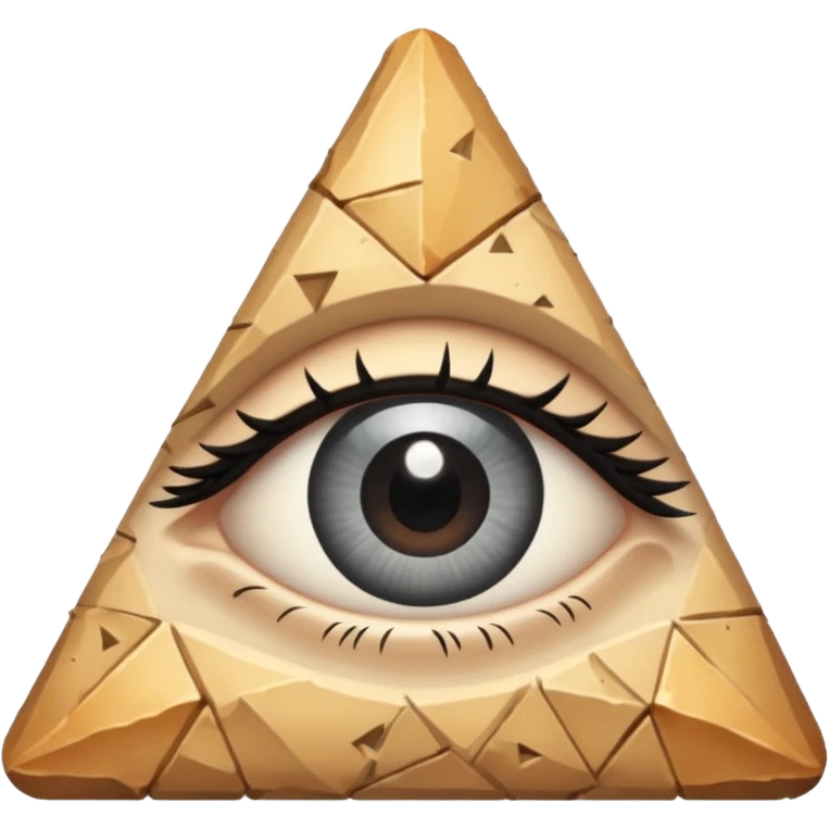 Un ojo atravesado en una de las líneas de un  triangulo emoji
