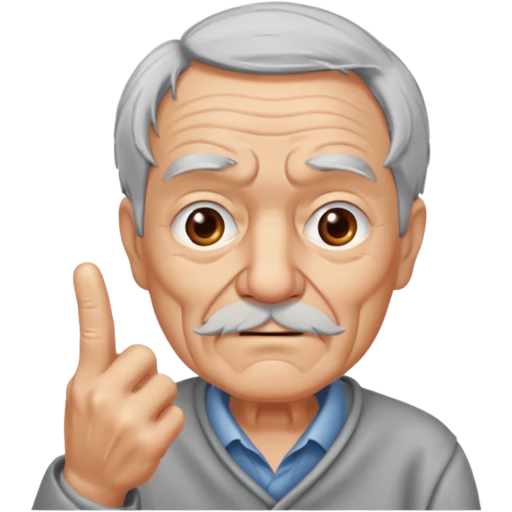 Old man flipping you off emoji