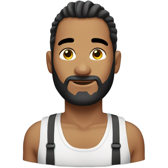 man bun half body emoji