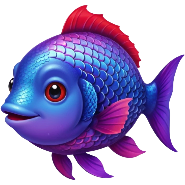 color gradient between red and purple glitter cute happy fish emoji