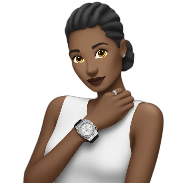 A lady Using Hublot Watch emoji